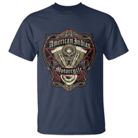 American Indian Skull Motorcycle Vintage Motorbike Engine T Shirt - Wonder Print Shop