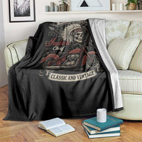 American Legendary Motorcycle Indian Chief Throw Blanket No 1 Classic And Vintage Skull - Wonder Print Shop