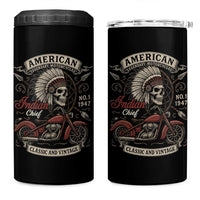 American Legendary Motorcycle Indian Chief 4 in 1 Can Cooler Tumbler No 1 Classic And Vintage Skull - Wonder Print Shop