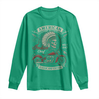 American Legendary Motorcycle Indian Chief Long Sleeve Shirt No 1 Classic And Vintage Skull - Wonder Print Shop