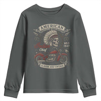 American Legendary Motorcycle Indian Chief Youth Sweatshirt No 1 Classic And Vintage Skull - Wonder Print Shop