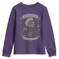 American Legendary Motorcycle Indian Chief Youth Sweatshirt No 1 Classic And Vintage Skull - Wonder Print Shop