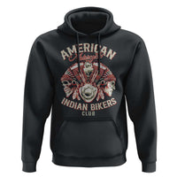 American Legendary Motorcycle Indian Biker Club Hoodie Vintage Motorbike Engine Native American Skull - Wonder Print Shop