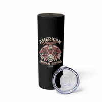 American Legendary Motorcycle Indian Biker Club Skinny Tumbler Vintage Motorbike Engine Native American Skull - Wonder Print Shop