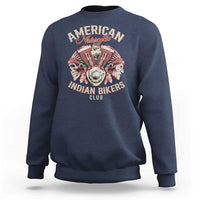 American Legendary Motorcycle Indian Biker Club Sweatshirt Vintage Motorbike Engine Native American Skull - Wonder Print Shop