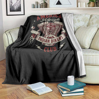 American Motorcycle Indian Biker Club Throw Blanket Vintage Motorbike Engine - Wonder Print Shop