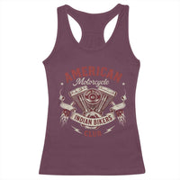 American Motorcycle Indian Biker Club Racerback Tank Top Vintage Motorbike Engine - Wonder Print Shop