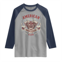 American Motorcycle Indian Biker Club Raglan Shirt Vintage Motorbike Engine - Wonder Print Shop