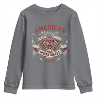 American Motorcycle Indian Biker Club Youth Sweatshirt Vintage Motorbike Engine - Wonder Print Shop
