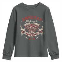 American Motorcycle Indian Biker Club Youth Sweatshirt Vintage Motorbike Engine - Wonder Print Shop