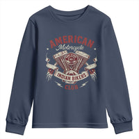 American Motorcycle Indian Biker Club Youth Sweatshirt Vintage Motorbike Engine - Wonder Print Shop
