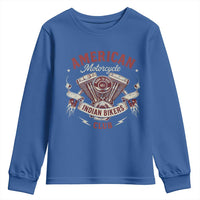 American Motorcycle Indian Biker Club Youth Sweatshirt Vintage Motorbike Engine - Wonder Print Shop
