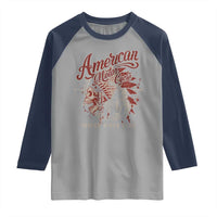 American Legendary Motorcycle Indian Biker Club Raglan Shirt Vintage Native American Skull - Wonder Print Shop