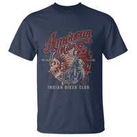 American Legendary Motorcycle Indian Biker Club T Shirt Vintage Native American Skull - Wonder Print Shop