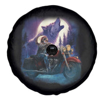 Native American Rider Spare Tire Cover Vintage Indian American Motorcycle Wolf - Wonder Print Shop