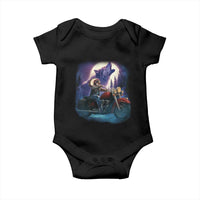 Native American Rider Baby Onesie Vintage Indian American Motorcycle Wolf - Wonder Print Shop