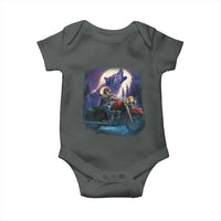 Native American Rider Baby Onesie Vintage Indian American Motorcycle Wolf - Wonder Print Shop