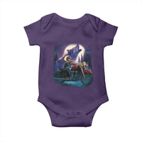 Native American Rider Baby Onesie Vintage Indian American Motorcycle Wolf - Wonder Print Shop