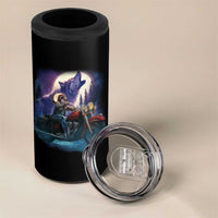 Native American Rider 4 in 1 Can Cooler Tumbler Vintage Indian American Motorcycle Wolf - Wonder Print Shop