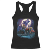 Native American Rider Racerback Tank Top Vintage Indian American Motorcycle Wolf - Wonder Print Shop