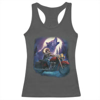 Native American Rider Racerback Tank Top Vintage Indian American Motorcycle Wolf - Wonder Print Shop