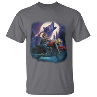 Native American Rider T Shirt Vintage Indian American Motorcycle Wolf - Wonder Print Shop