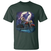 Native American Rider T Shirt Vintage Indian American Motorcycle Wolf - Wonder Print Shop
