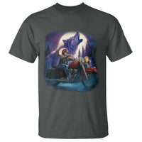 Native American Rider T Shirt Vintage Indian American Motorcycle Wolf - Wonder Print Shop