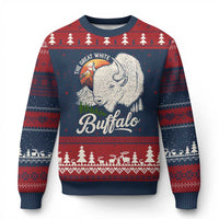 The Great White Buffalo Ugly Christmas Sweater Native American Sacred Spirit Animal - Wonder Print Shop