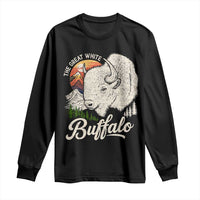 The Great White Buffalo Long Sleeve Shirt Native American Sacred Spirit Animal - Wonder Print Shop