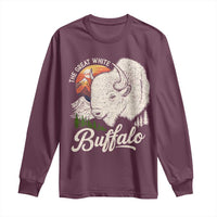 The Great White Buffalo Long Sleeve Shirt Native American Sacred Spirit Animal - Wonder Print Shop