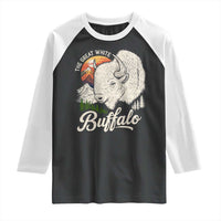 The Great White Buffalo Raglan Shirt Native American Sacred Spirit Animal - Wonder Print Shop