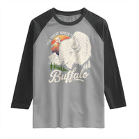 The Great White Buffalo Raglan Shirt Native American Sacred Spirit Animal - Wonder Print Shop