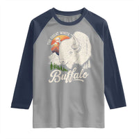 The Great White Buffalo Raglan Shirt Native American Sacred Spirit Animal - Wonder Print Shop