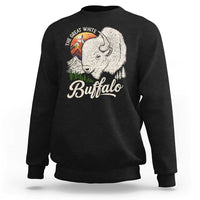 The Great White Buffalo Sweatshirt Native American Sacred Spirit Animal - Wonder Print Shop