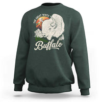 The Great White Buffalo Sweatshirt Native American Sacred Spirit Animal - Wonder Print Shop