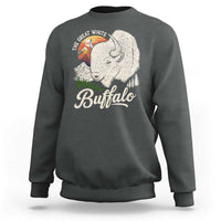 The Great White Buffalo Sweatshirt Native American Sacred Spirit Animal - Wonder Print Shop