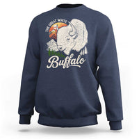 The Great White Buffalo Sweatshirt Native American Sacred Spirit Animal - Wonder Print Shop