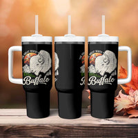 The Great White Buffalo Tumbler With Handle Native American Sacred Spirit Animal - Wonder Print Shop