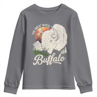The Great White Buffalo Youth Sweatshirt Native American Sacred Spirit Animal - Wonder Print Shop