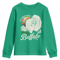 The Great White Buffalo Youth Sweatshirt Native American Sacred Spirit Animal - Wonder Print Shop