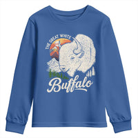 The Great White Buffalo Youth Sweatshirt Native American Sacred Spirit Animal - Wonder Print Shop