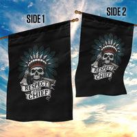 Native American Respect The Chief Garden Flag Indian Tribal Skull Headdress - Wonder Print Shop