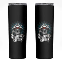 Native American Respect The Chief Skinny Tumbler Indian Tribal Skull Headdress - Wonder Print Shop