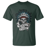 Native American Respect The Chief T Shirt Indian Tribal Skull Headdress - Wonder Print Shop