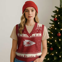 Arrowhead Hunter Indian Chief Relic Hunting Native American V-Neck Knit Sweater Vest - Wonder Print Shop