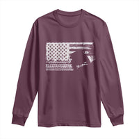 Off Road QUAD ATV Car Adventure Vintage American Flag Long Sleeve Shirt - Wonder Print Shop