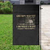 Funny Grumpy Old Vet I Do What I Want Garden Flag Military Veteran Camo American Flag - Wonder Print Shop