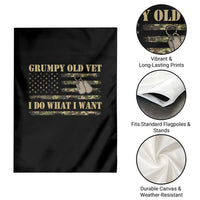 Funny Grumpy Old Vet I Do What I Want Garden Flag Military Veteran Camo American Flag - Wonder Print Shop