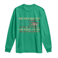 Funny Grumpy Old Vet I Do What I Want Long Sleeve Shirt Military Veteran Camo American Flag - Wonder Print Shop